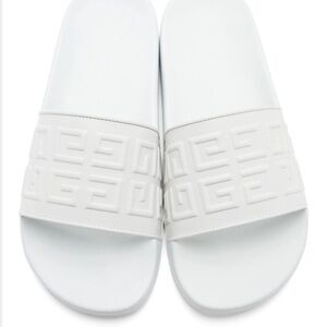 Givenchy White 4G Slide Sandals Made in Italy Sz 39 US 9 Men